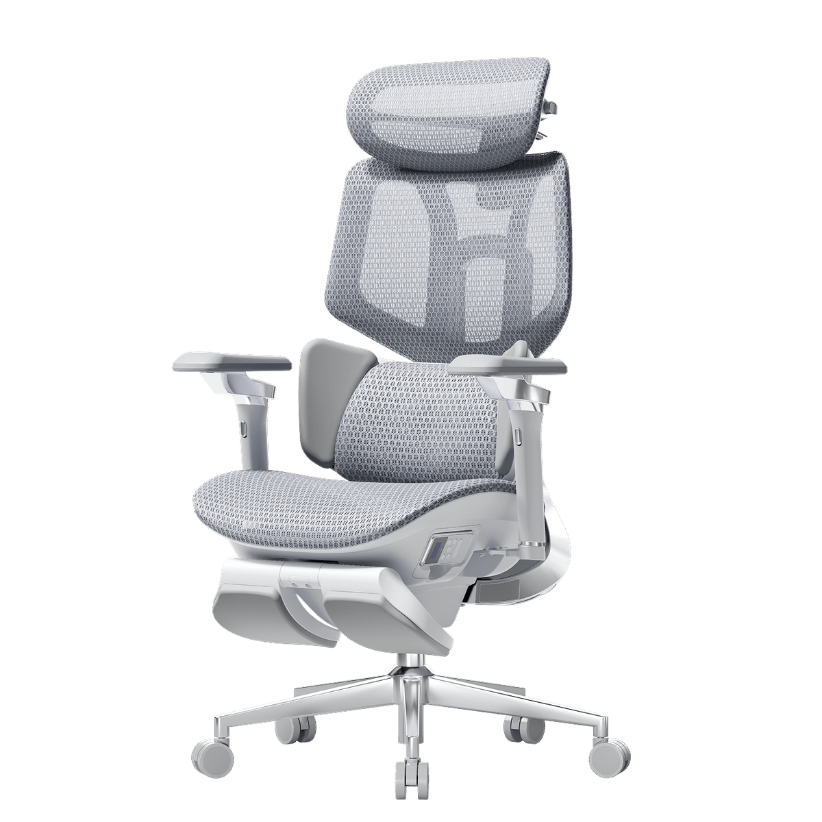 HBADA X7 Smart Ergonomic Chair Gray: AI-powered lumbar tracking for professional home offices in Europe.~0-0