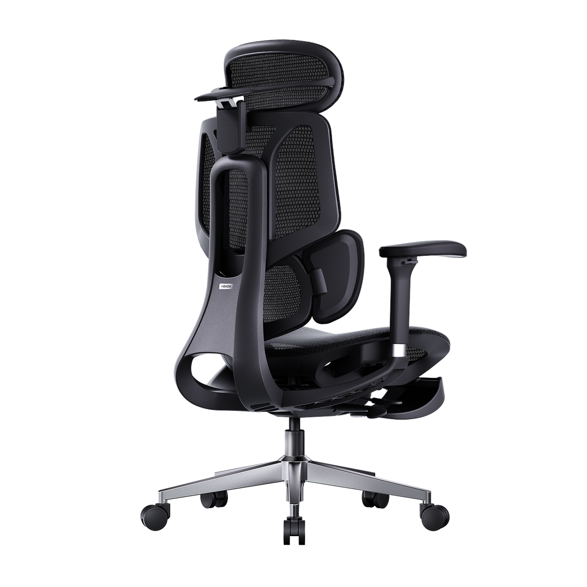 HBADA E3 Air 2026 Edition black: High-back ergonomic office chair for 8-12 hour daily use.~1-0