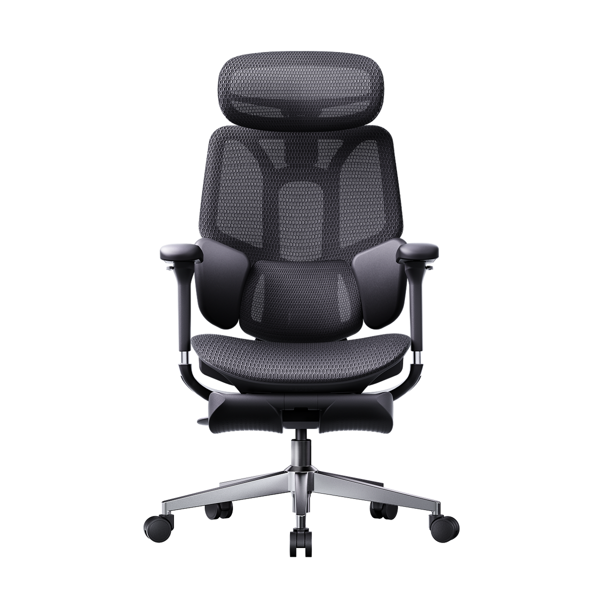 HBADA E3 Air 2026 Edition black: High-back ergonomic office chair for 8-12 hour daily use.~1-0