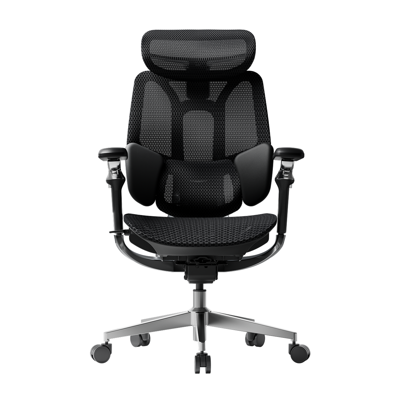 Premium chair ergonomic office solution: HBADA E3 Pro black featuring patented dynamic lumbar tracking~1-1