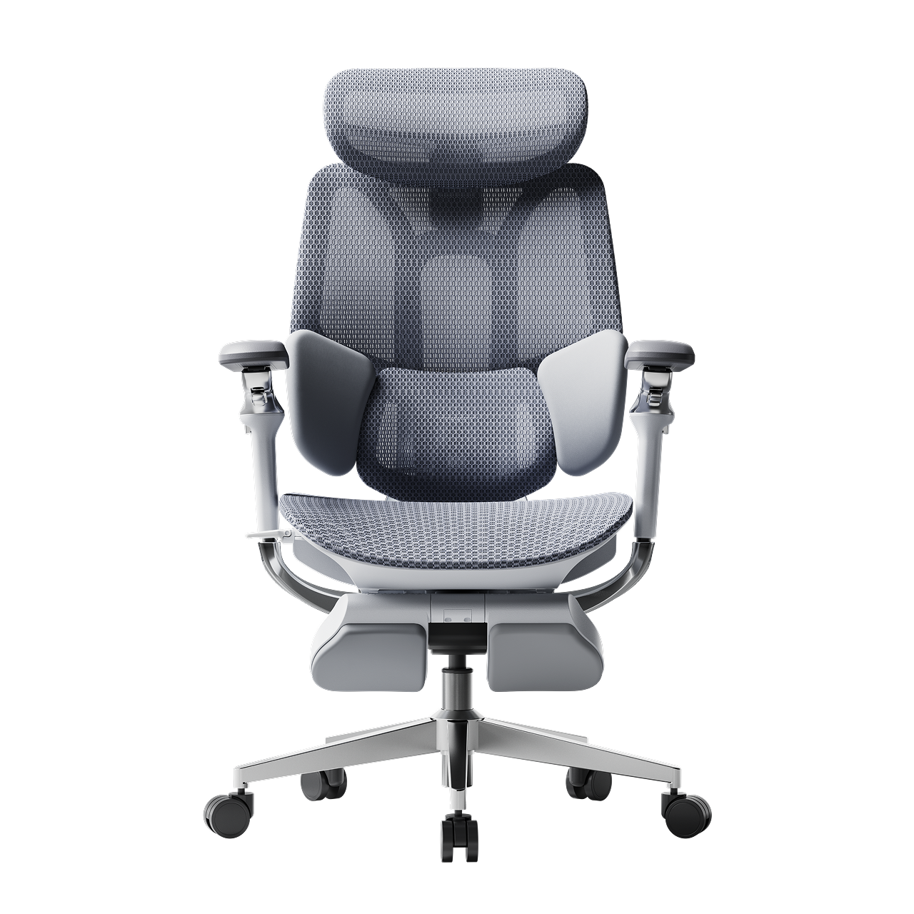 HBADA E3 Pro 2026 Edition grey ergonomic office chair with IGR-certified 3-zone lumbar support.~0-0