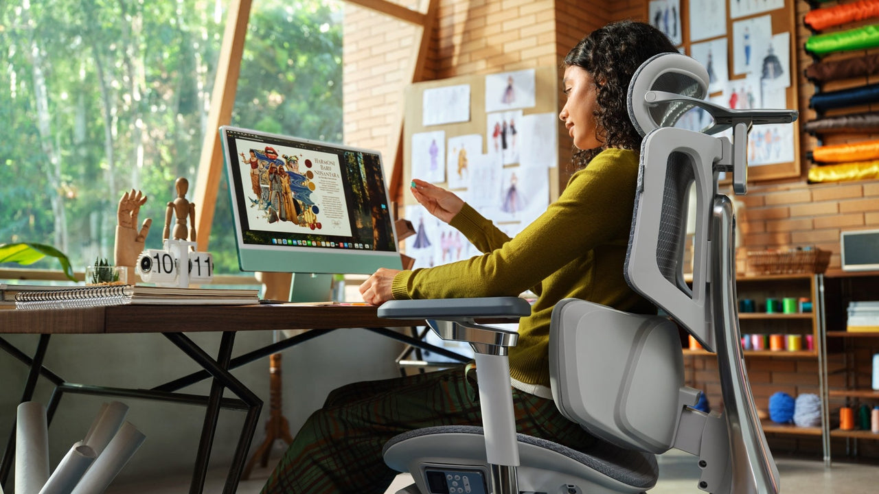 HBADA E3 Bürostuhl in einem hellen modernen Homeoffice