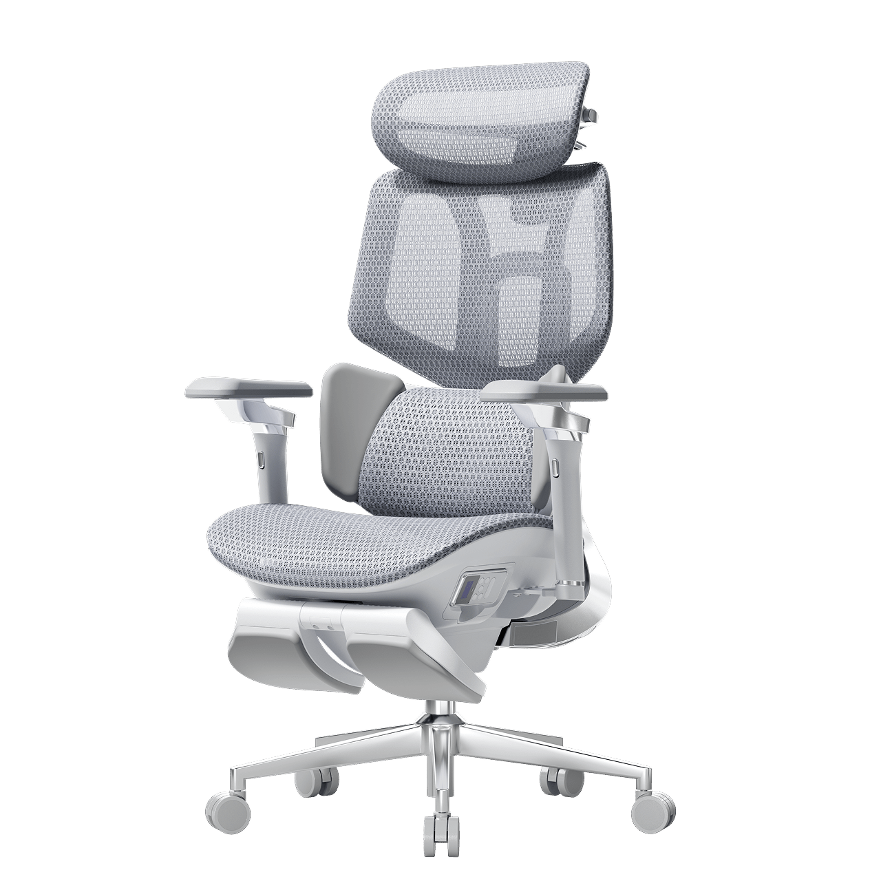 HBADA X7 Smart Ergonomic Chair Gray: AI-powered lumbar tracking for professional home offices in Europe.~0