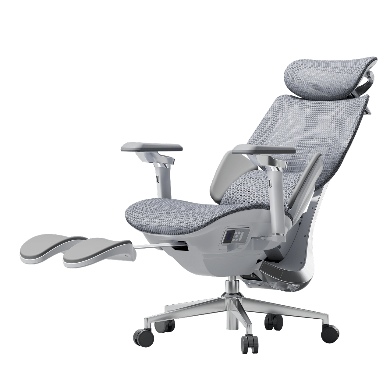 HBADA X7 Smart Ergonomic Chair Gray: AI-powered lumbar tracking for professional home offices in Europe.~0