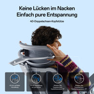An explanatory product graphic showing a lumbar support cushion with labeled callouts for 40° side flip, 5° floating spring mechanism, multi-zone tension mesh, 60mm 6-step height adjustment, and 30mm adaptive slide. Text at the top reads, 'Automatically follows your every move for zero-gap back relief' and '3-Zone Adaptive Lumbar Support.~scene