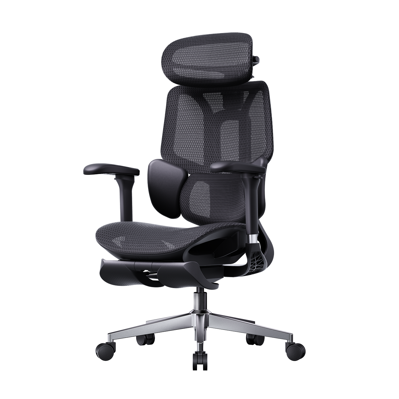 HBADA E3 Air 2026 Edition black: High-back ergonomic office chair for 8-12 hour daily use.~1-0