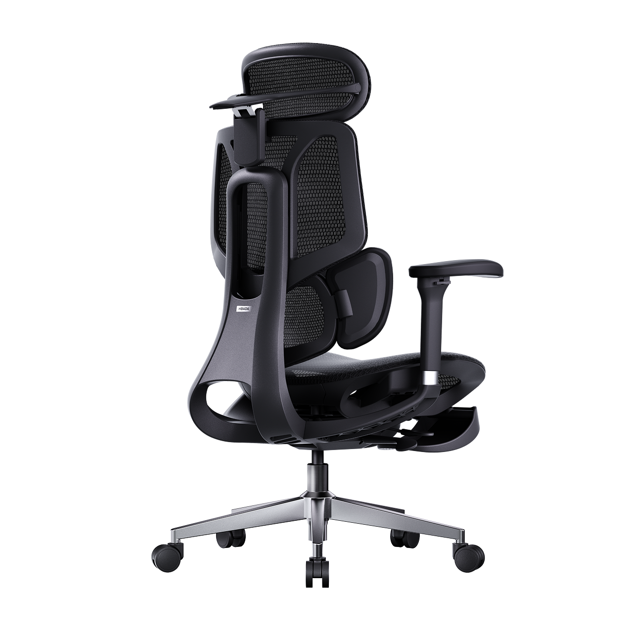 HBADA E3 Air 2026 Edition black: High-back ergonomic office chair for 8-12 hour daily use.~1-0