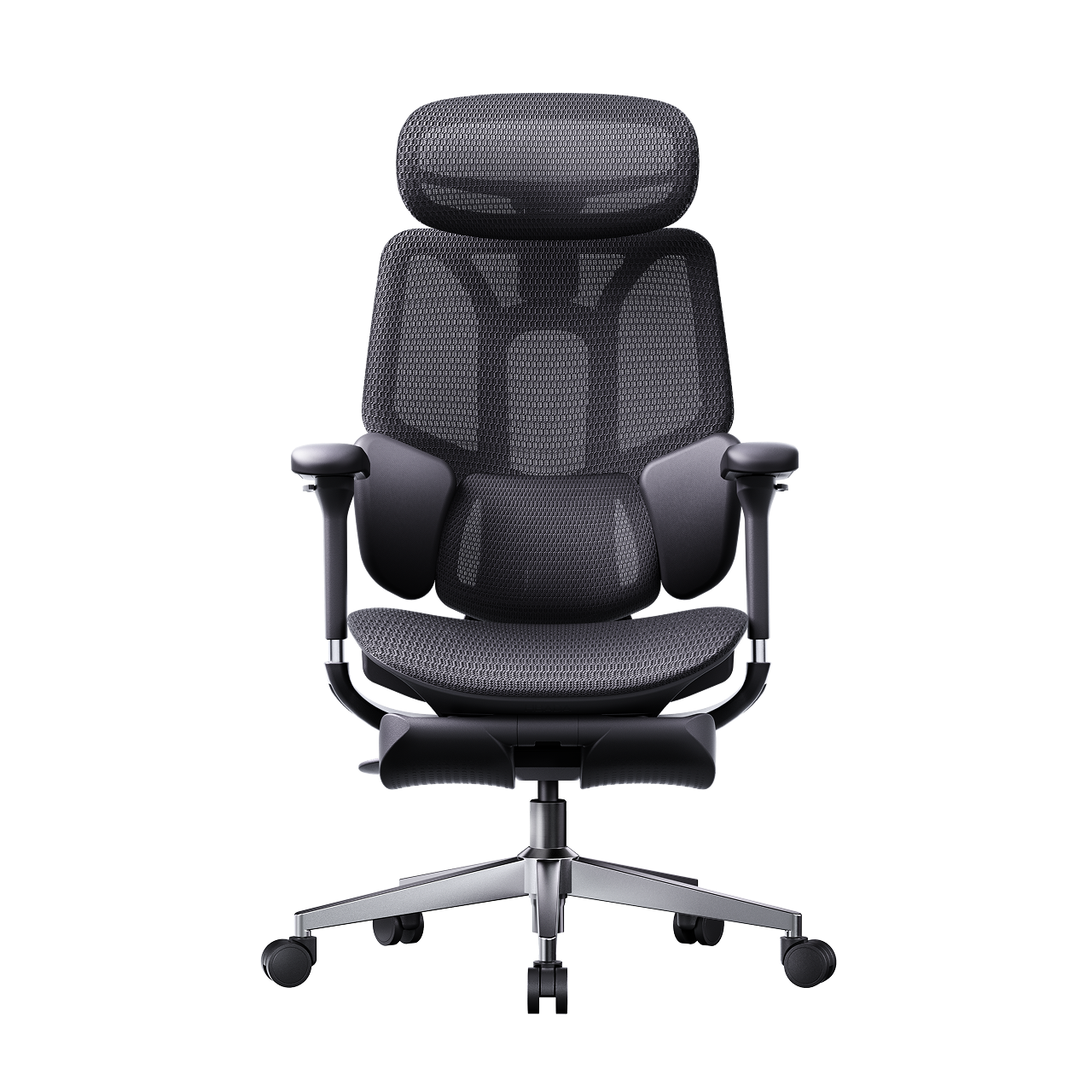 HBADA E3 Air 2026 Edition black: High-back ergonomic office chair for 8-12 hour daily use.~1-0