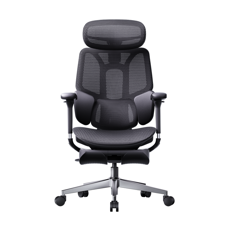 HBADA E3 Air 2026 Edition black: High-back ergonomic office chair for 8-12 hour daily use.~1-0