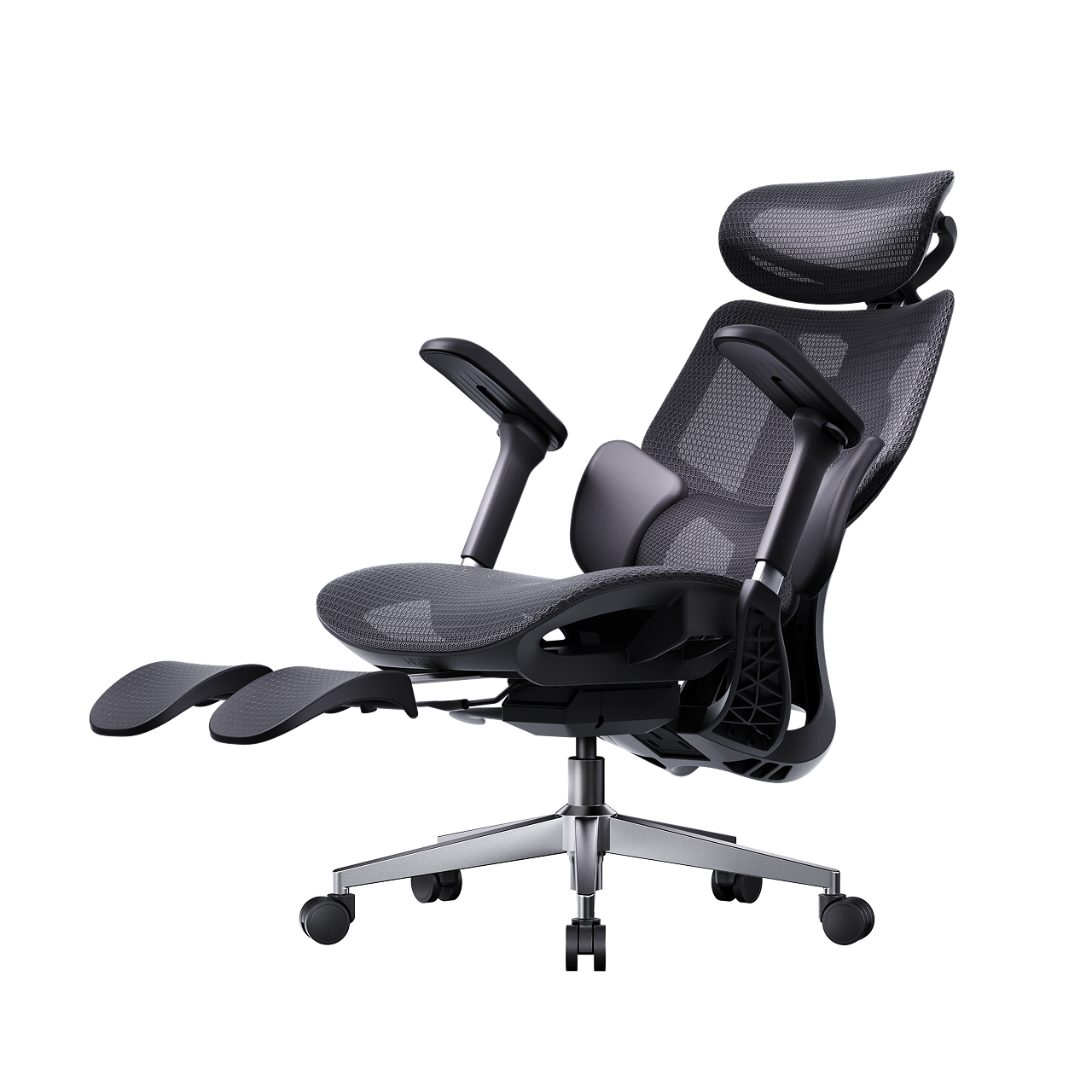 HBADA E3 Air 2026 Edition black: High-back ergonomic office chair for 8-12 hour daily use.~1-0