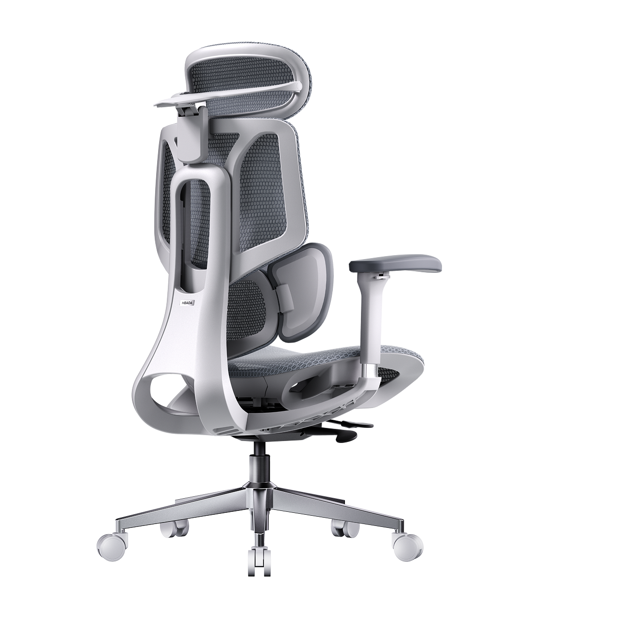 HBADA E3 Air white with footrest: 135-degree deep recline for active recovery from back pain.~0-1