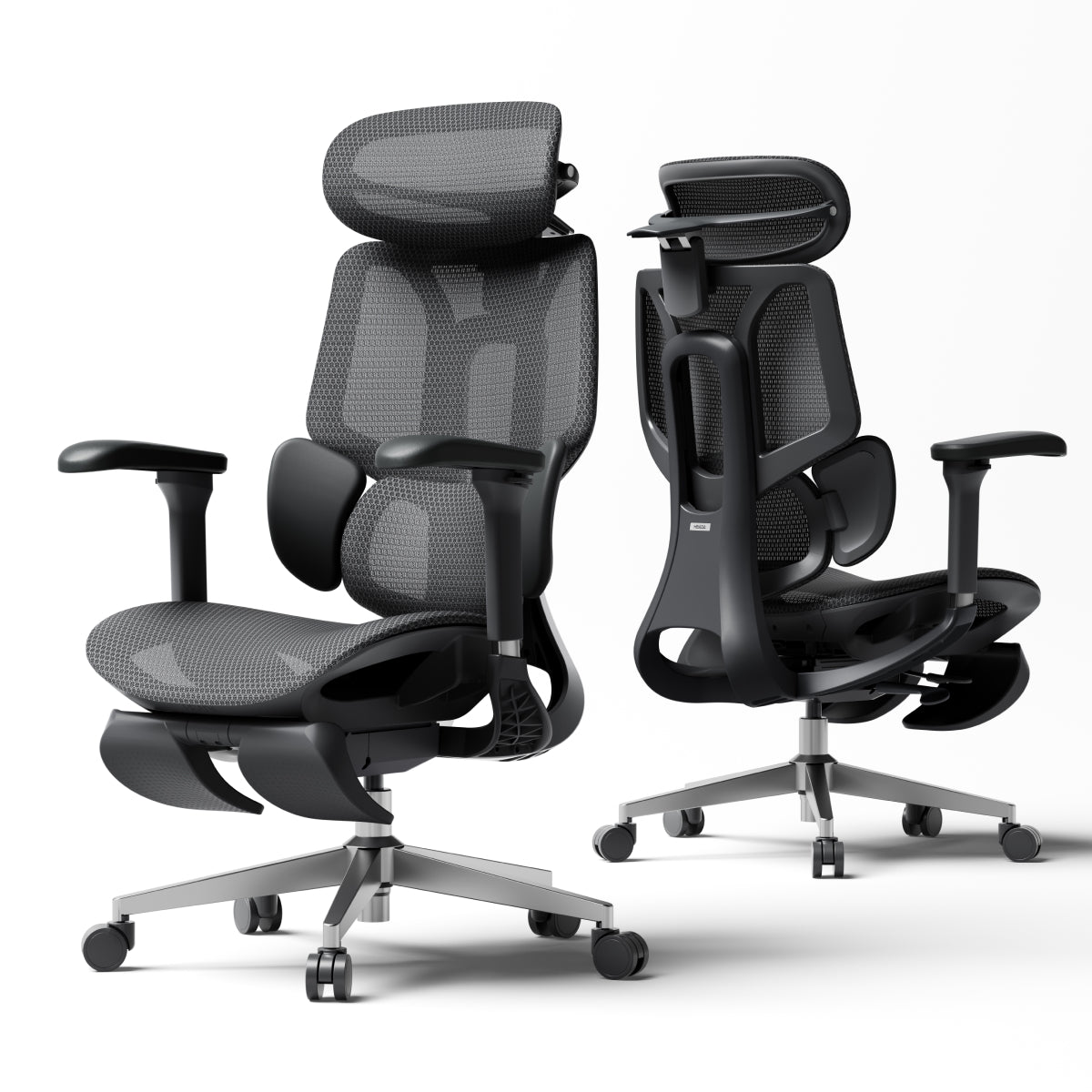 HBADA E3 Air 2026 Edition black: High-back ergonomic office chair for 8-12 hour daily use.~1-0