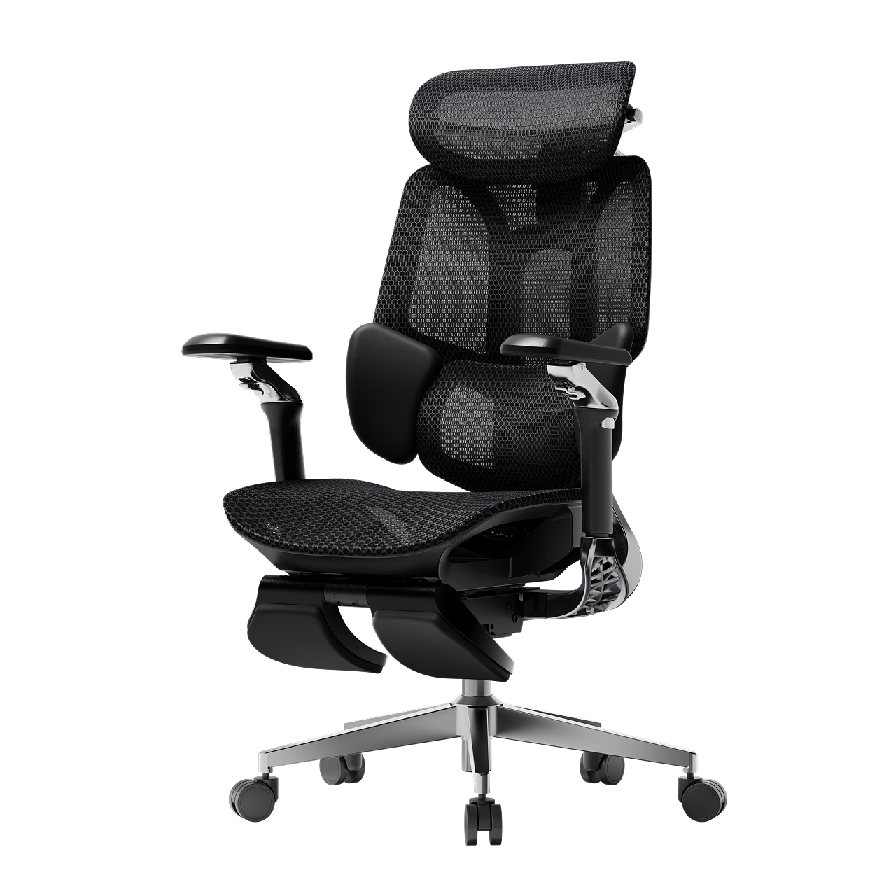 HBADA E3 Pro black ergonomic office chair: professional-grade seating for 12-hour high-intensity work.~1-0