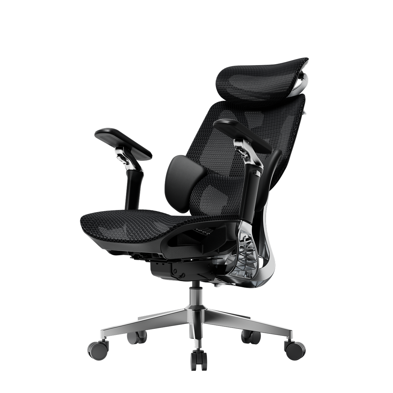Premium chair ergonomic office solution: HBADA E3 Pro black featuring patented dynamic lumbar tracking~1-1
