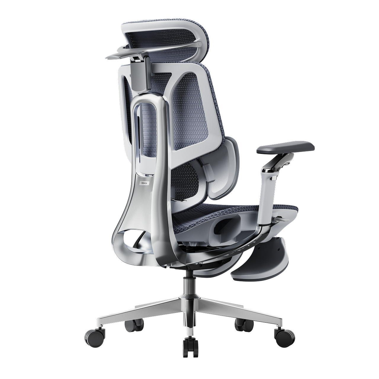 HBADA E3 Pro 2026 Edition grey ergonomic office chair with IGR-certified 3-zone lumbar support.~0-0