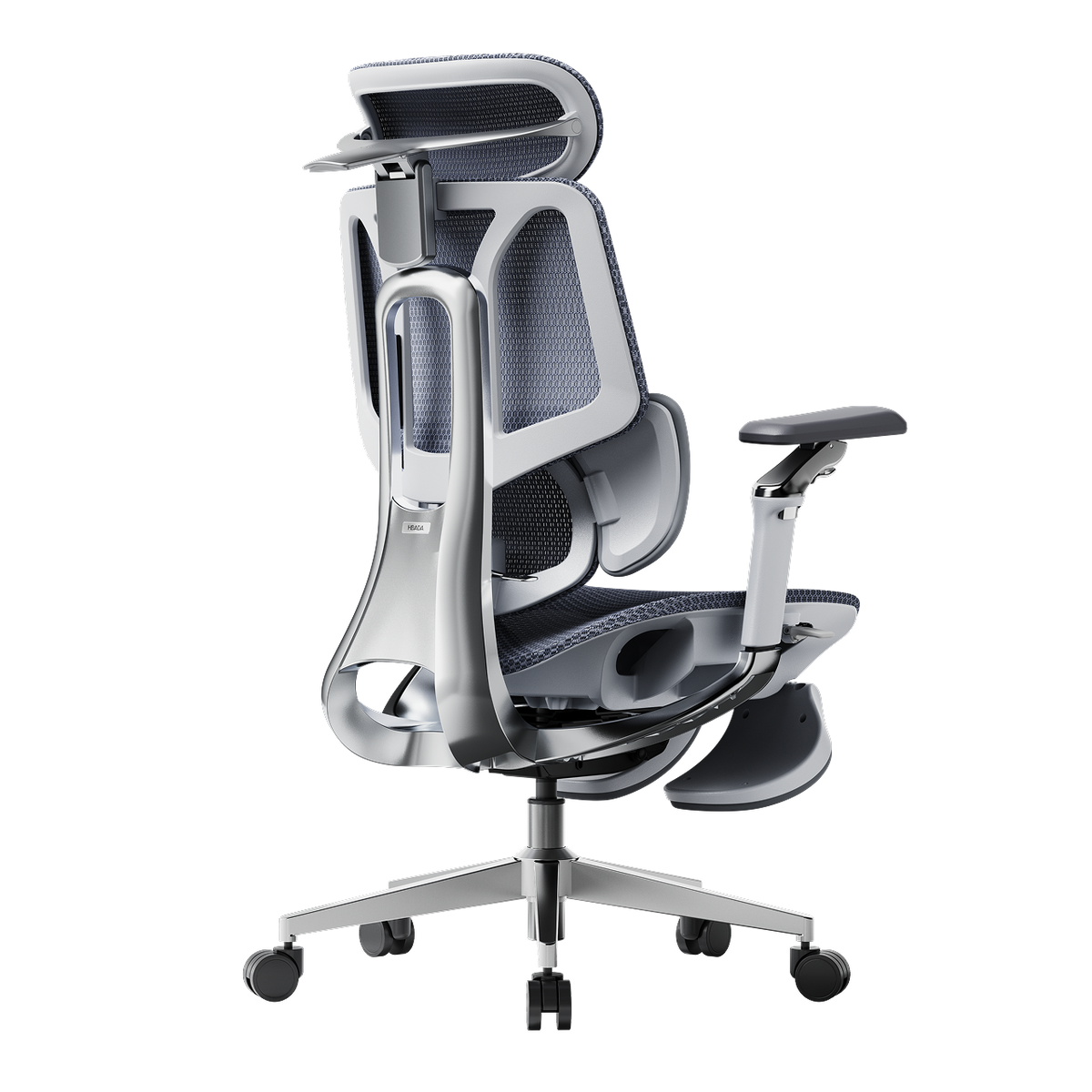 HBADA E3 Pro 2026 Edition grey ergonomic office chair with IGR-certified 3-zone lumbar support.~0-0