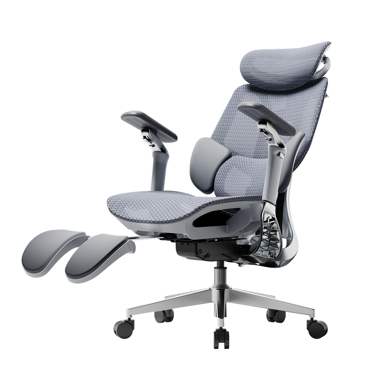 HBADA E3 Pro 2026 Edition grey ergonomic office chair with IGR-certified 3-zone lumbar support.~0-0