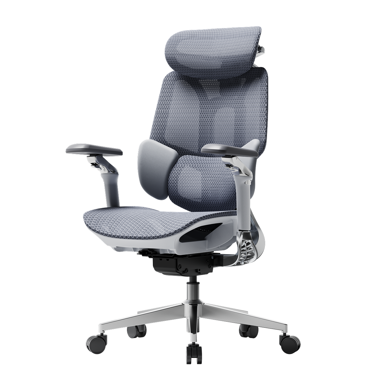 HBADA E3 Pro grey ergonomic office chair with IGR-certified 3-zone lumbar support for EU professionals.~0-1