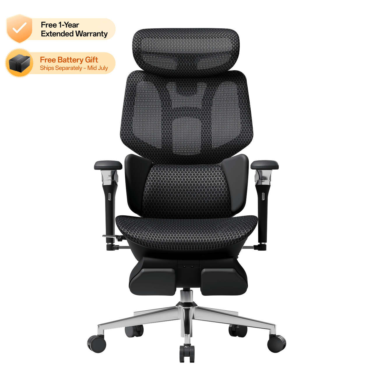 HBADA X7 Smart Ergonomic Chair Black: Professional high-end seating for 12-hour high-intensity workdays.~1