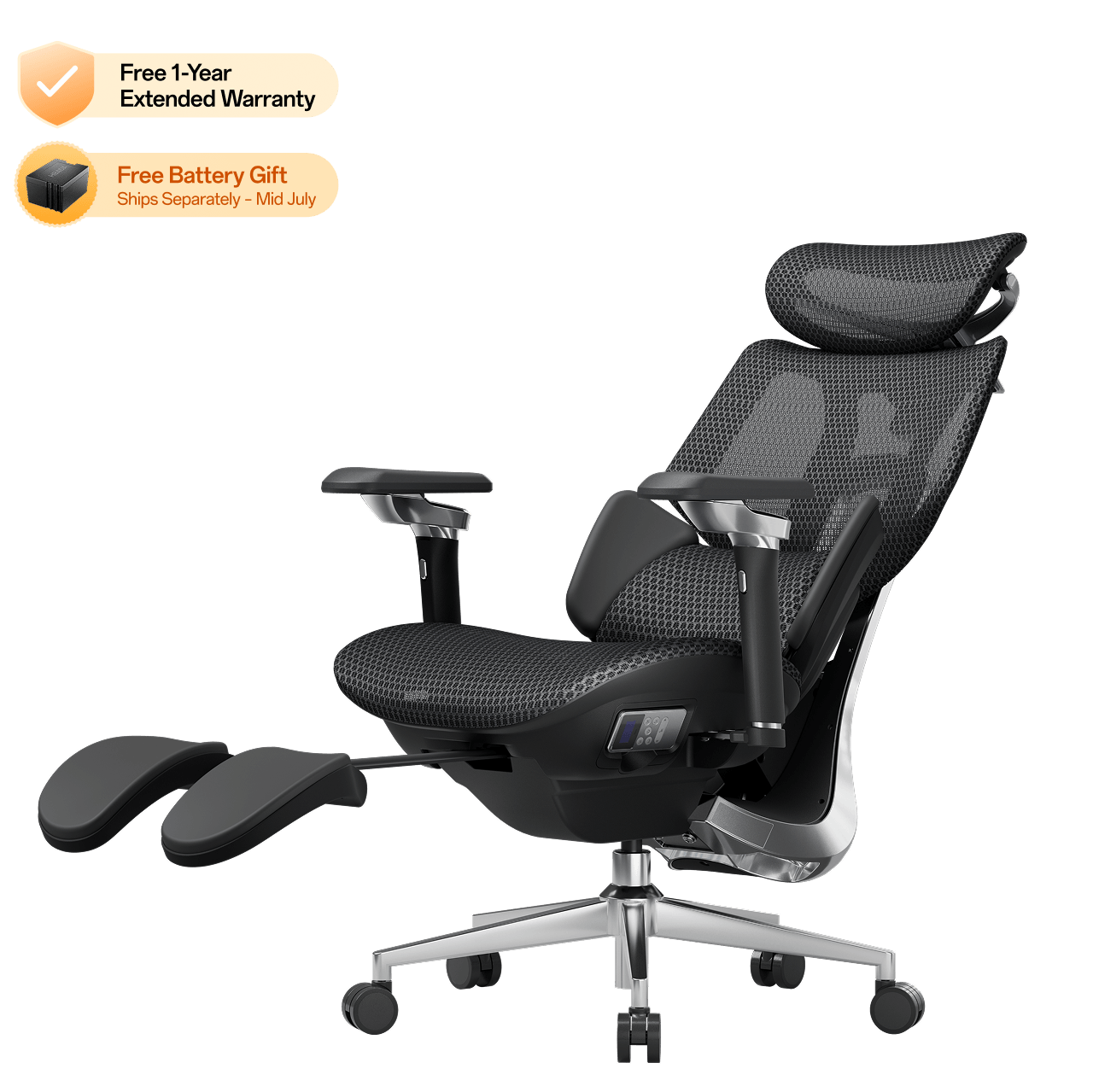 HBADA X7 Smart Ergonomic Chair Black: Professional high-end seating for 12-hour high-intensity workdays.~1